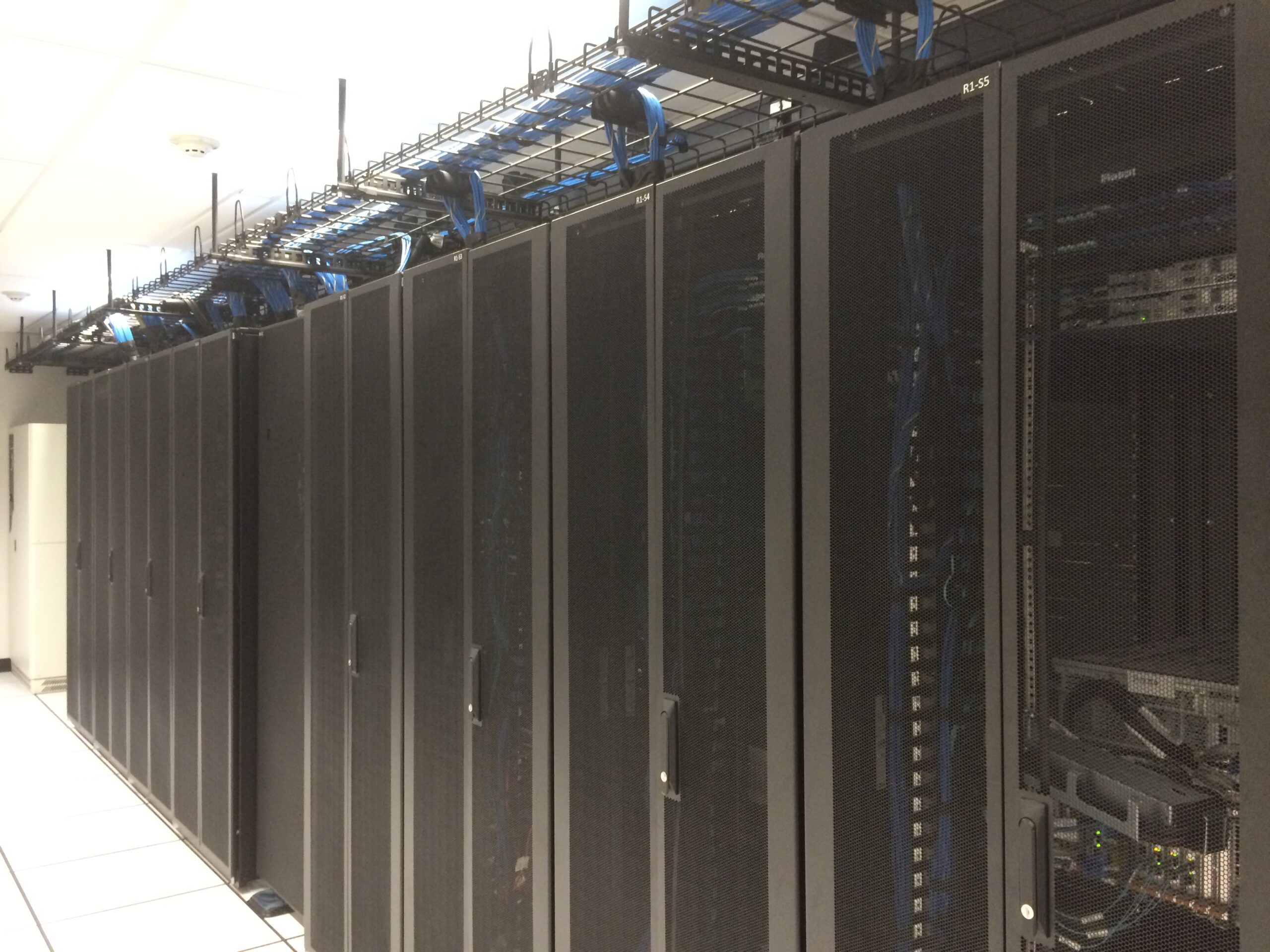 Modern data center server racks